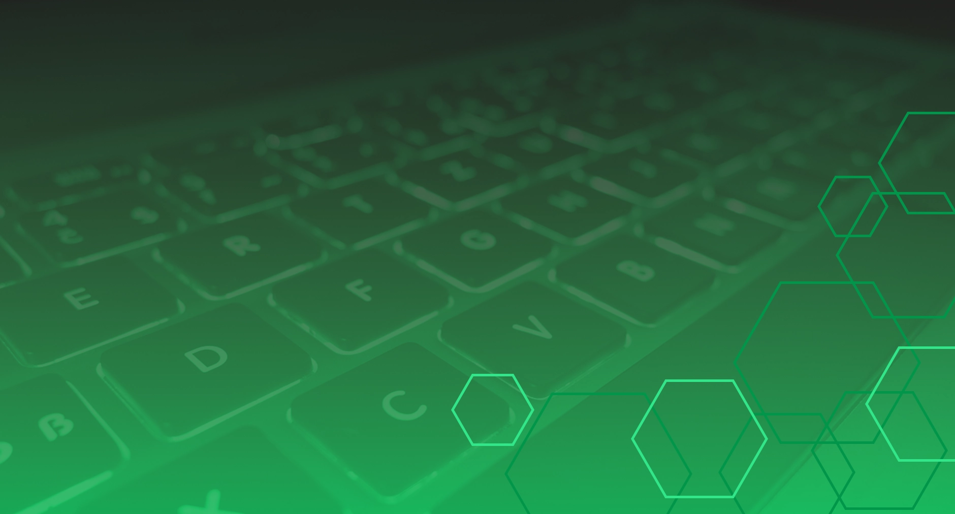 Close-up of a keyboard with a green digital overlay