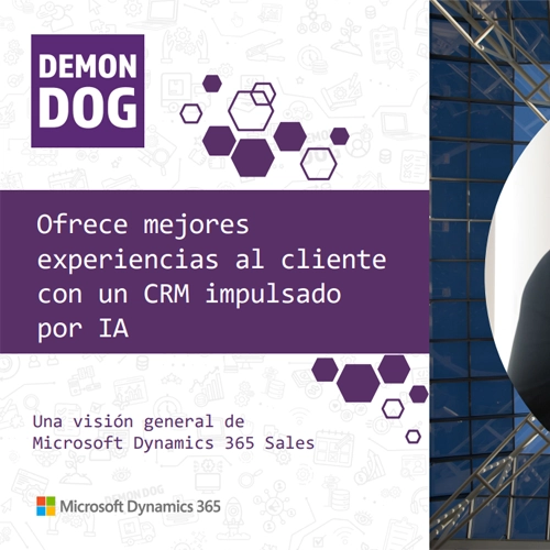 Cover of the guide "Improve Customer Experiences with an AI-Powered CRM" by Demon Dog and Microsoft Dynamics 365